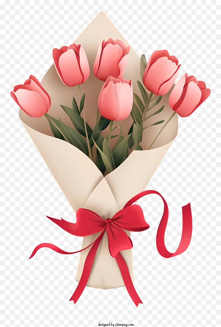 Flores Del Día De San Valentín，Tulipanes Rosados PNG