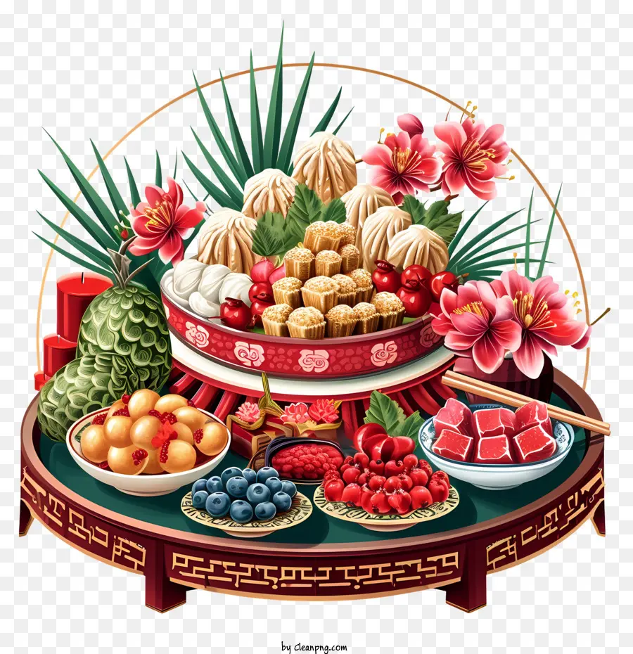 Menú De Año Nuevo Chino，Platos Dulces Y Agrios PNG