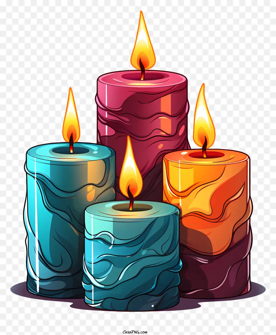 Candlelight，Velas Multicolores PNG