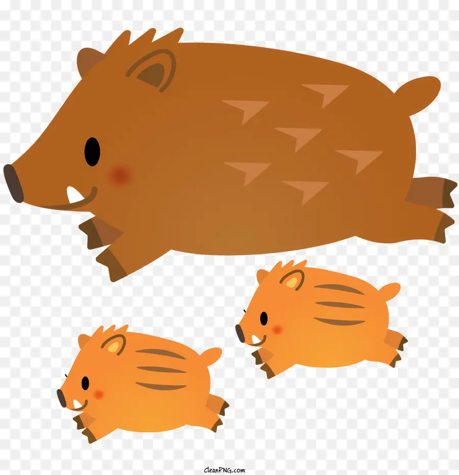 Grupo De Animales，Hog Caminando A La Izquierda PNG