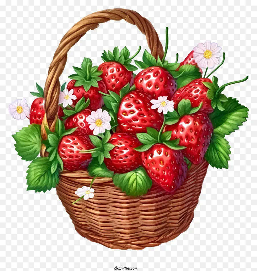 Canasta De Fresa Ilustran，Fresas PNG