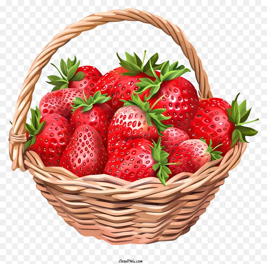 Canasta De Fresa Arte Vectorial Simplista，Fresas PNG