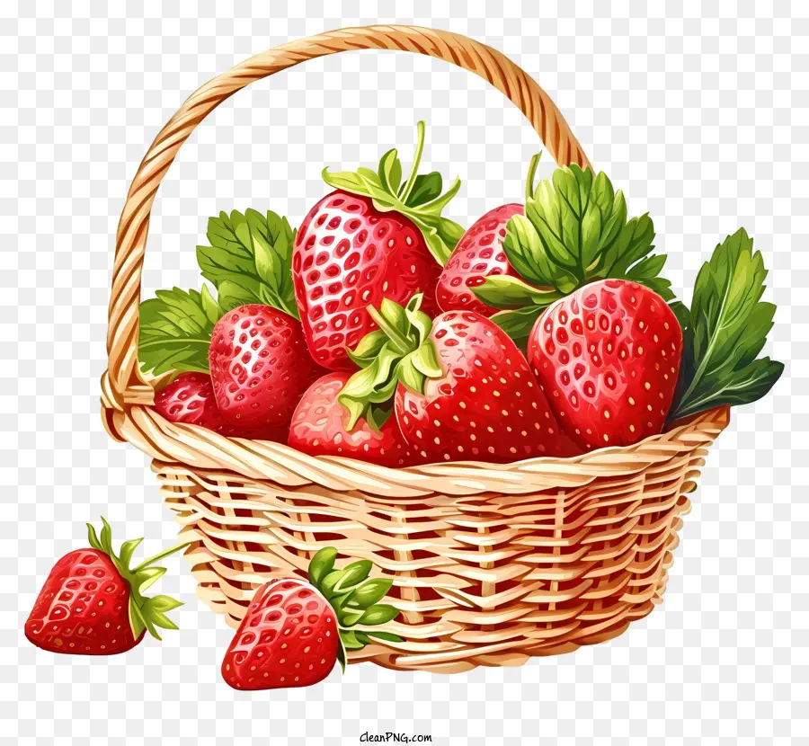 Icono De Canasta De Fresa，Fresas Frescas PNG