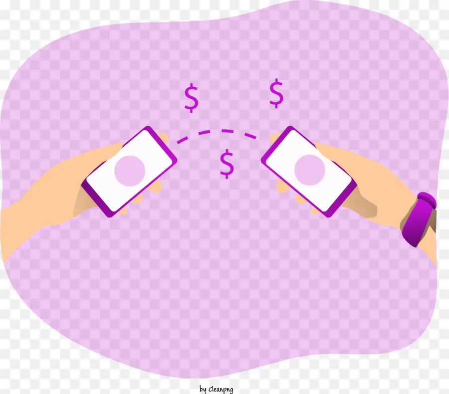 Transferencia De Dinero，Manos Sosteniendo Teléfonos Celulares PNG