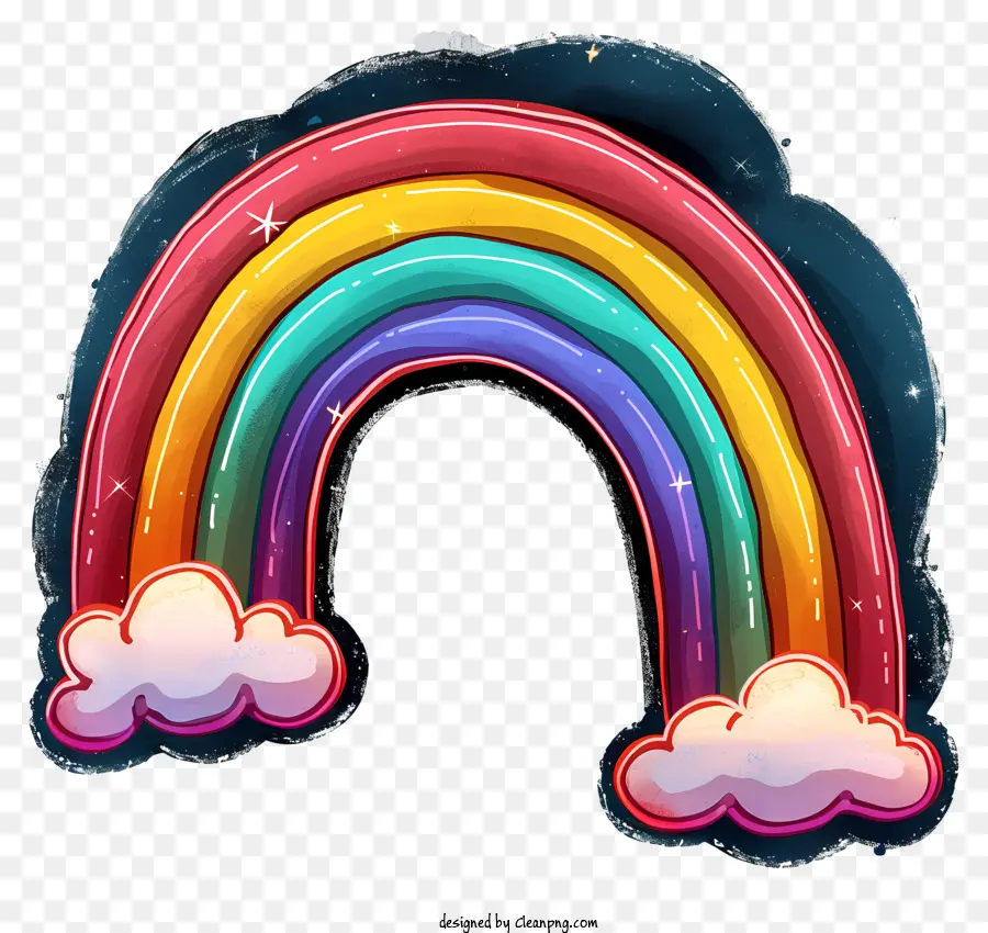 Arcoiris Estilo Garabato，Arcoíris PNG