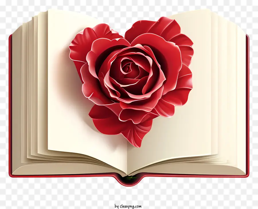 Rose En El Libro，Rose De Papel Rojo PNG