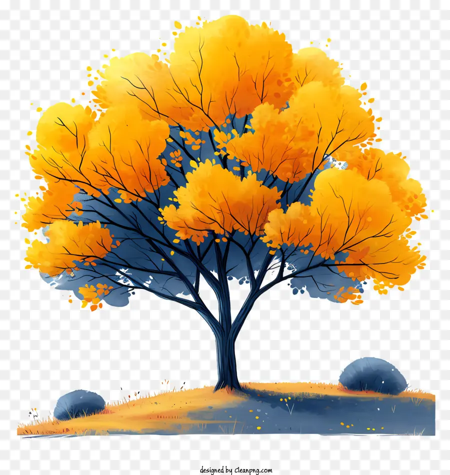 árbol De Otoño，árbol Amarillo PNG