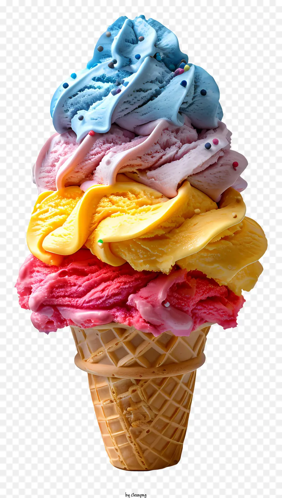 Cono De Helado De Rainbow，Helado De Vainilla PNG