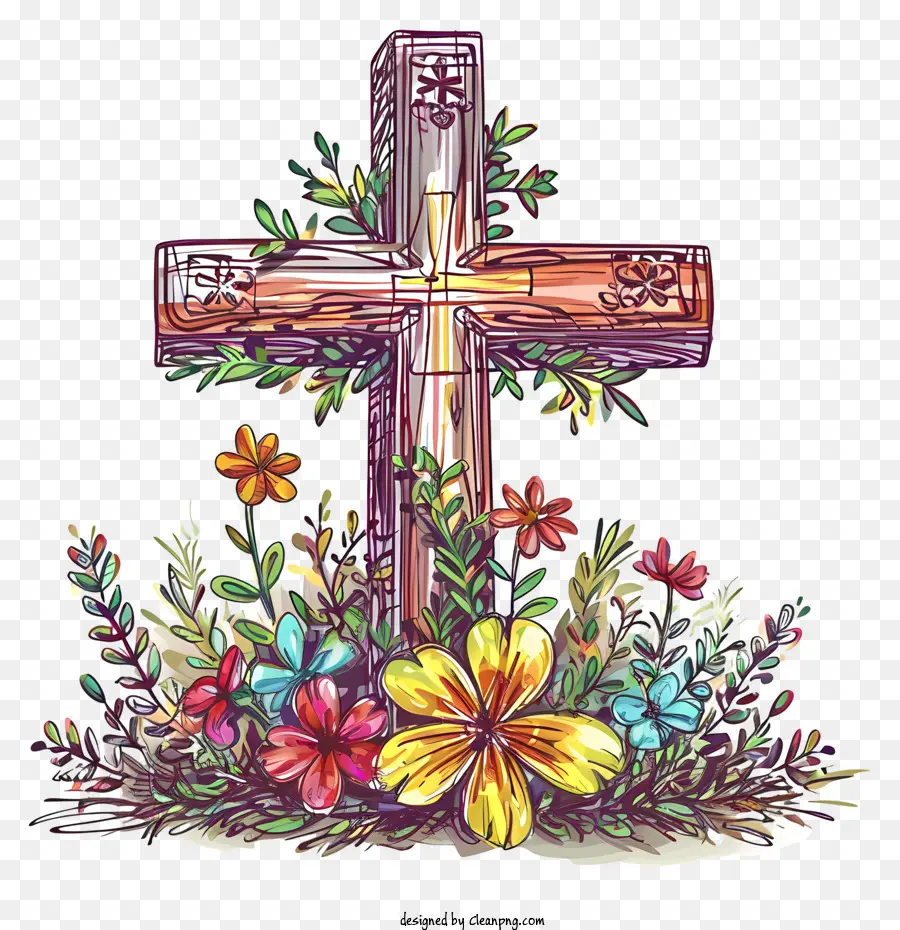 Feliz Cruz De Pascua，Floral De La Cruz PNG