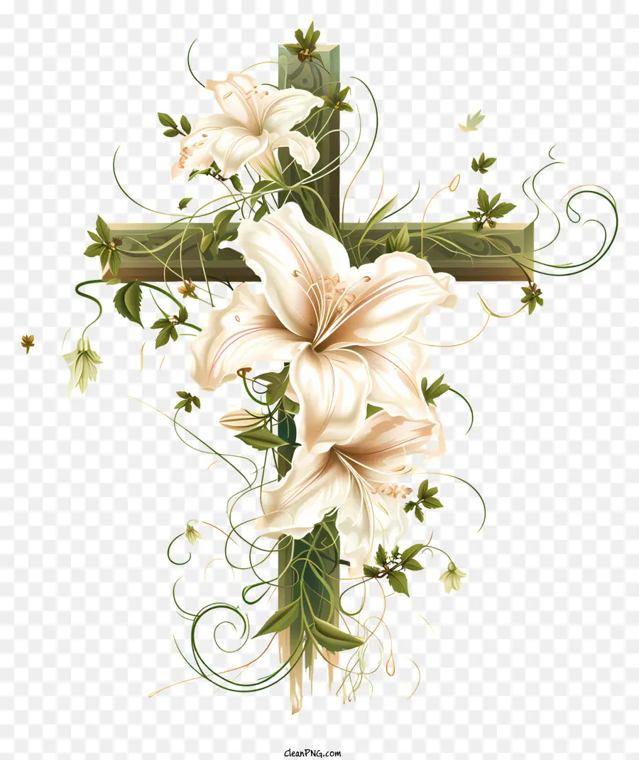 Feliz Cruz De Pascua，Lirio Blanco PNG