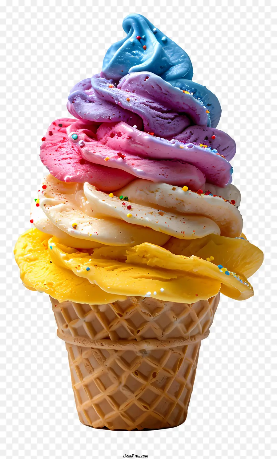 Cono De Helado De Rainbow，Cono De Helado PNG