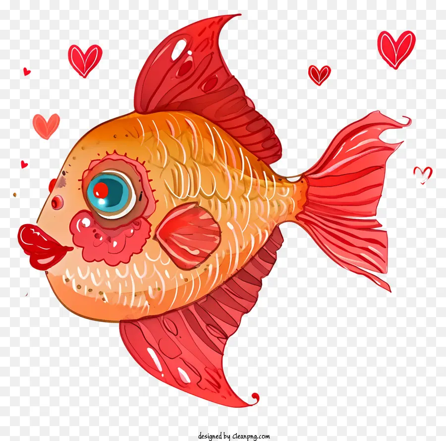 Pescado De San Valentín，Dibujos Animados De Pescado PNG