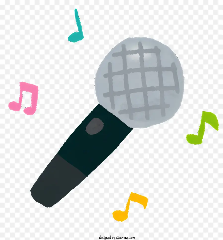 Micrófono，Notas Musicales PNG