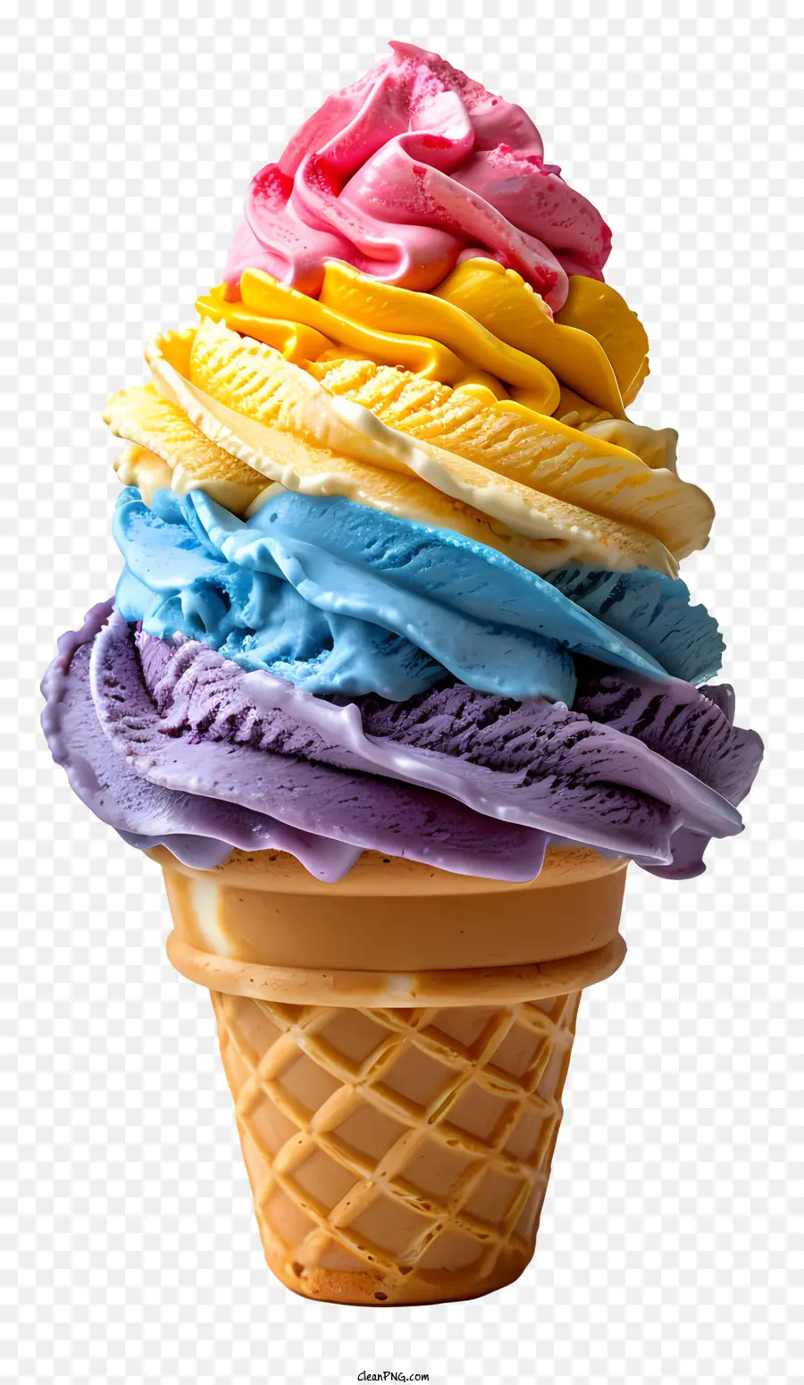 Cono De Helado De Rainbow，Arco Iris De Helado PNG