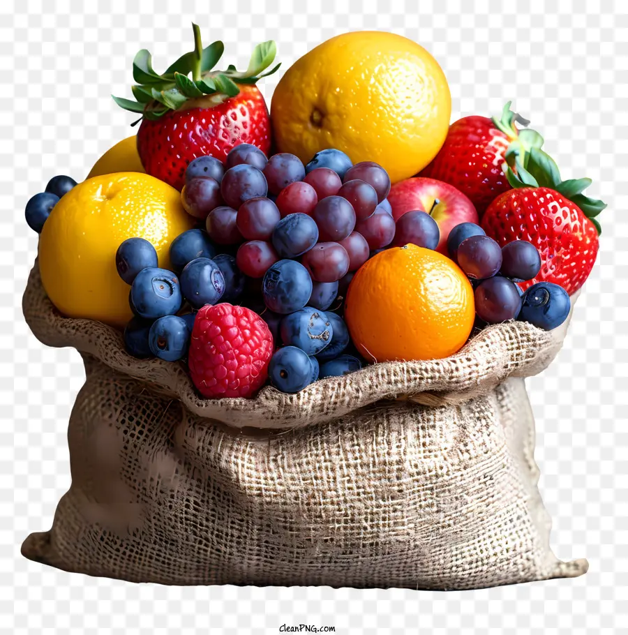 Bolsa De Lienzo De Frutas，Cesta De Fruta PNG