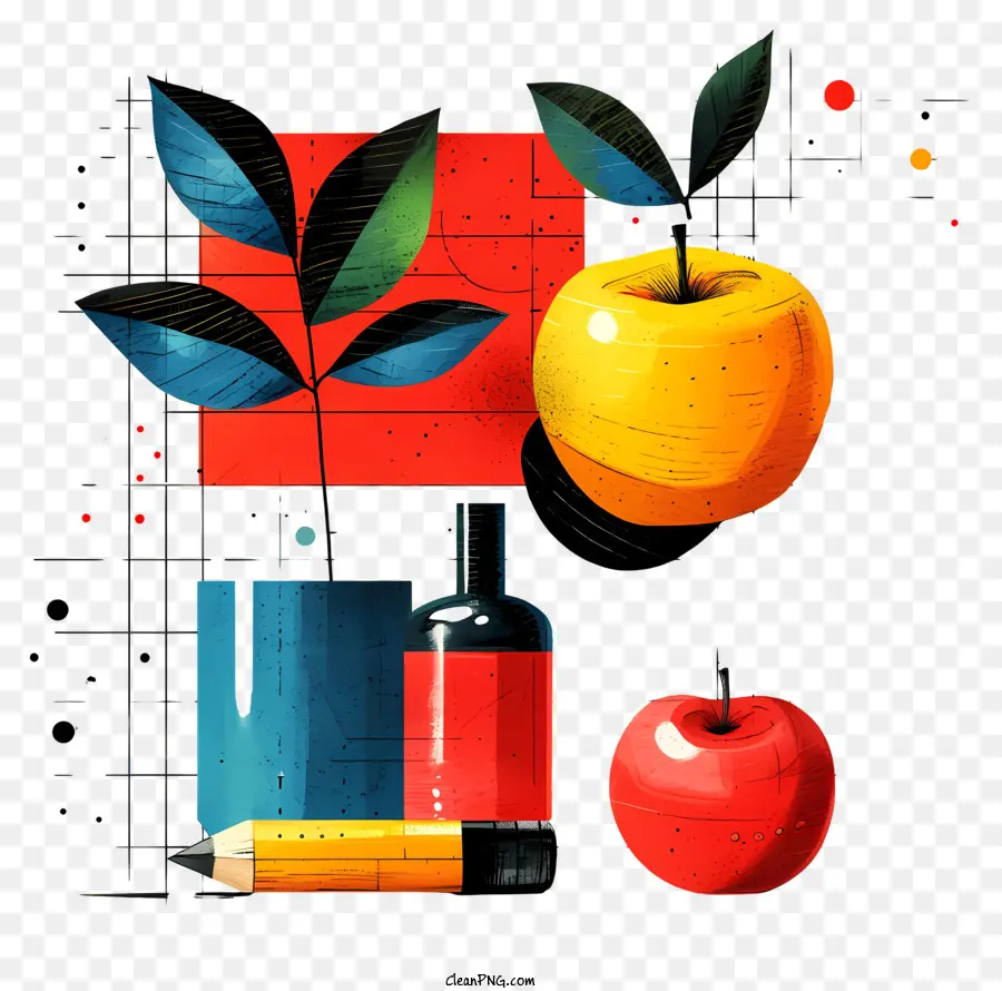 Fondo De La Educación，Composición De Manzana PNG