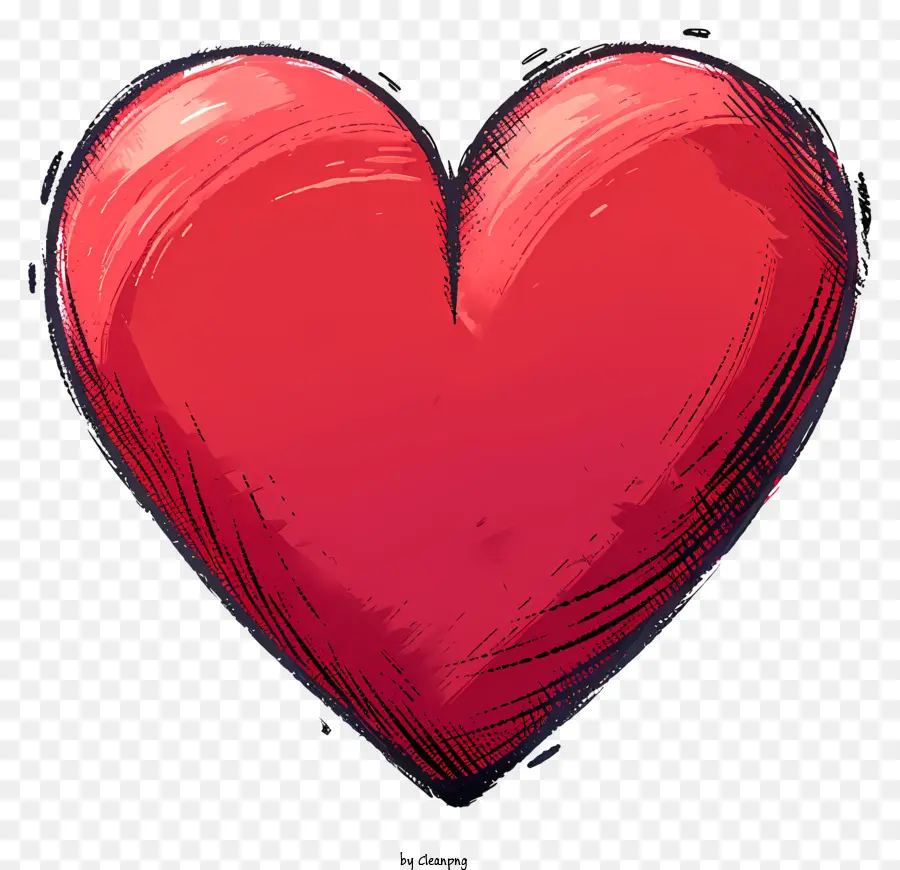 Emoji De Corazón Plano，Corazón De Croquis PNG