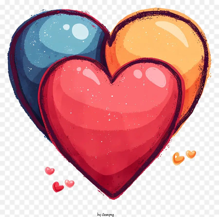 Doodle Style Conversation Heart，Corazón Emoji PNG