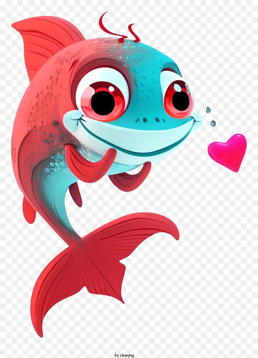 Dibujos Animados 3d Valentine Fish，Dibujos Animados De Pescado PNG