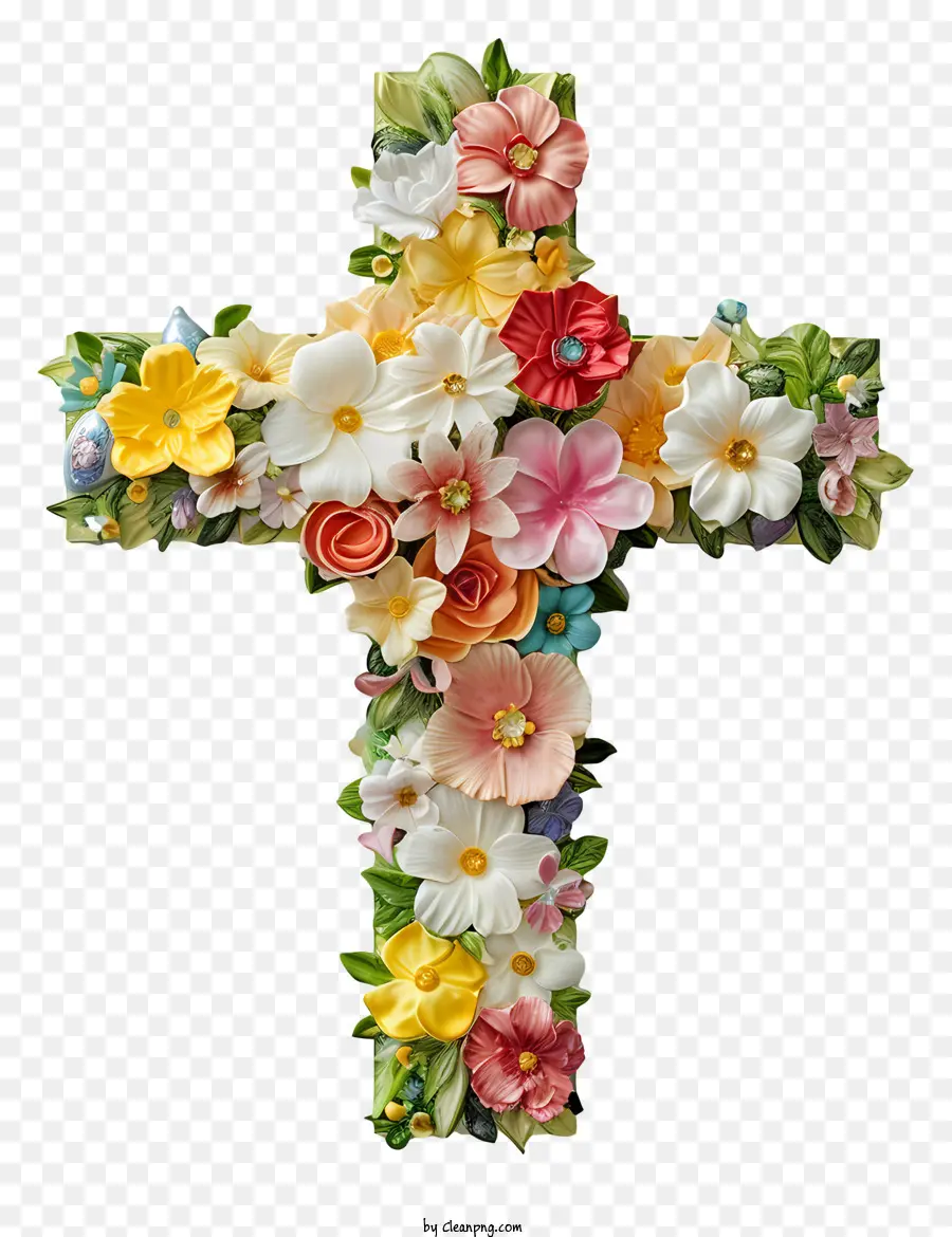 Feliz Cruz De Pascua，Flores Artificiales PNG