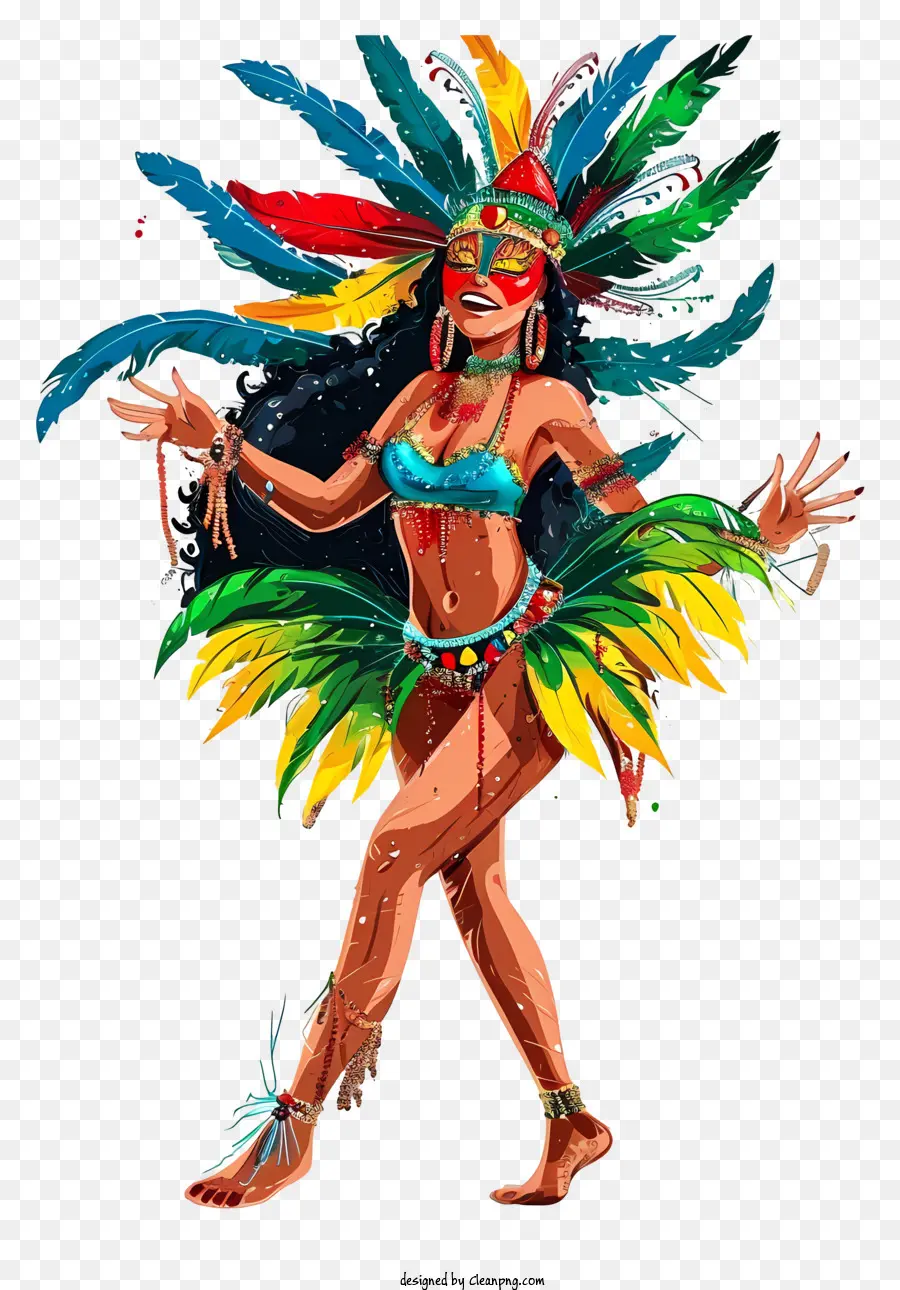 Bailarín Samba Brasileño Dibujado A Mano，Bailarina PNG