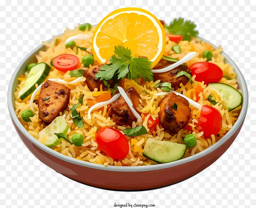 Biryani De Pollo Plano，Plato De Arroz PNG