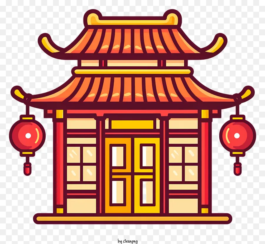 Año Nuevo Chino，Pagoda Tradicional China PNG
