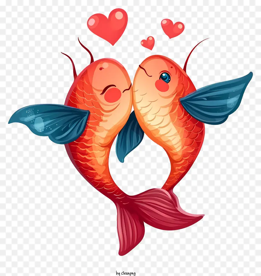 Emoji De Pescado De San Valentín，Los Peces PNG