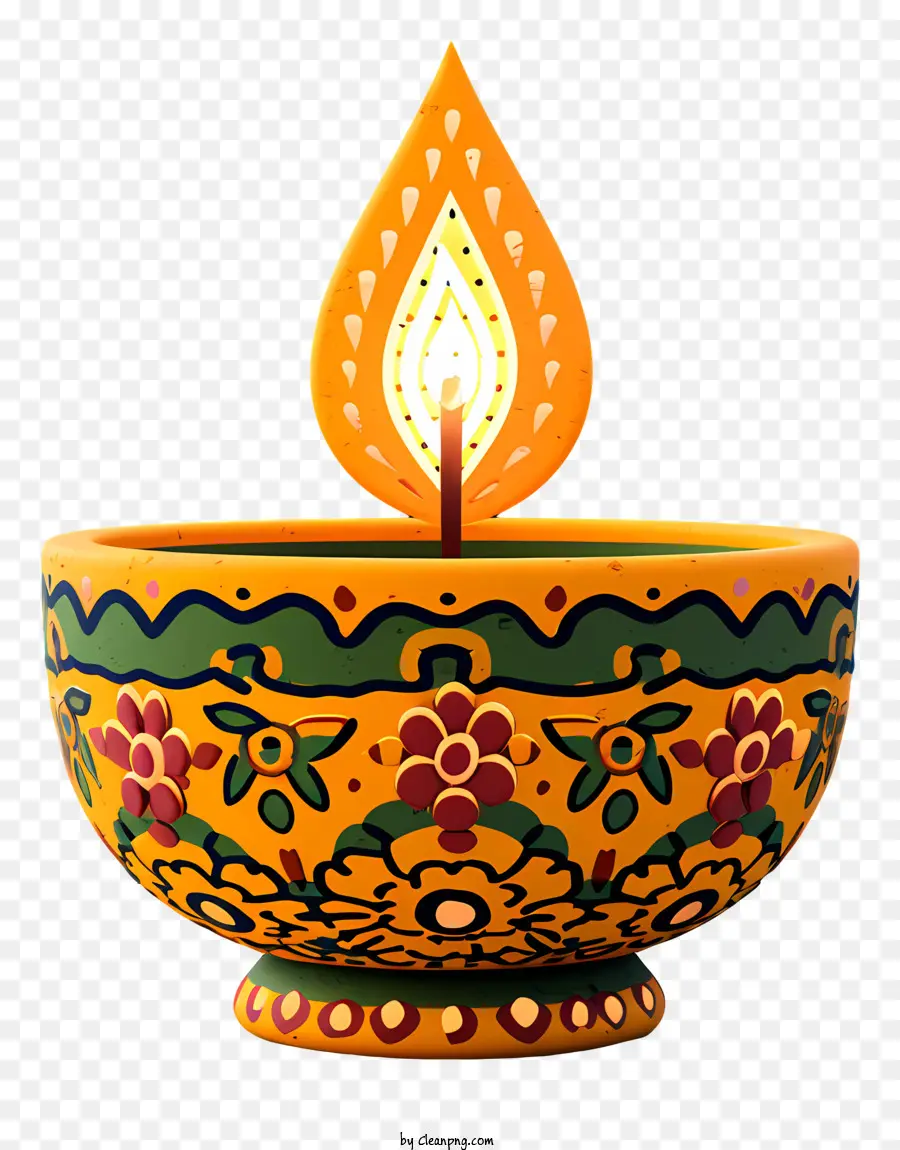 Lámpara De Diwali De Estilo Realista，Vela Decorativa PNG