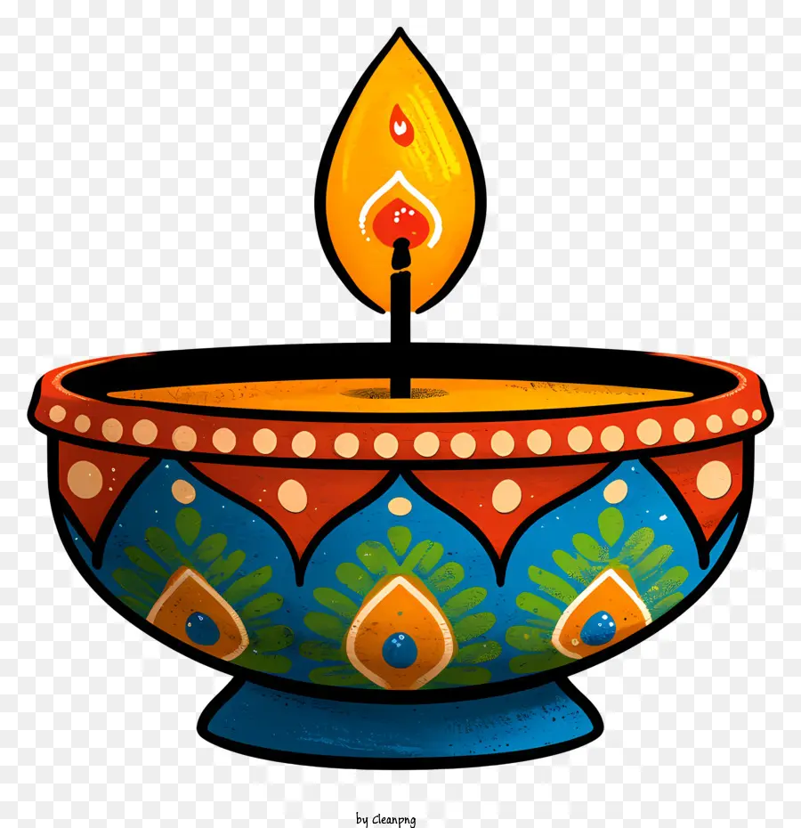 Lámpara Diwali Dibujada A Mano，Pequeño Tazón Decorativo PNG