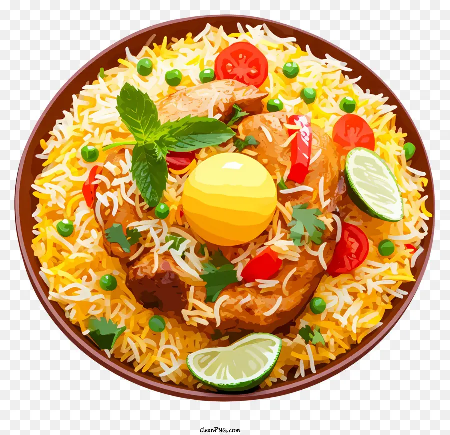 Pollo Biryani，Plato Indio Tradicional PNG