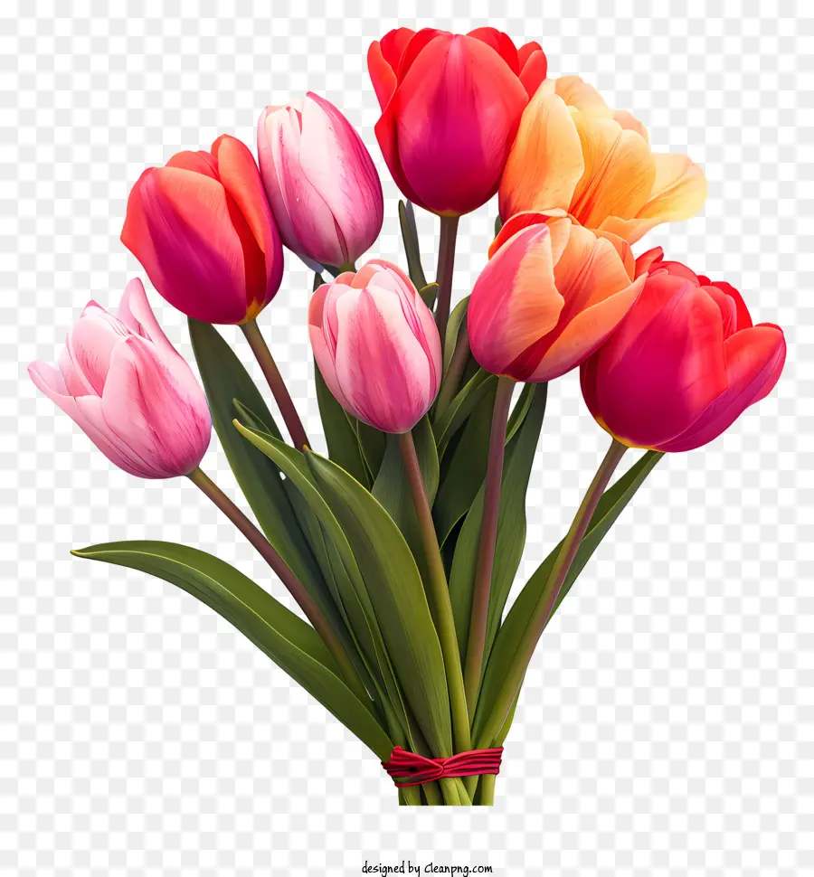 Ramo De Tulipanes Planos，Tulipanes PNG