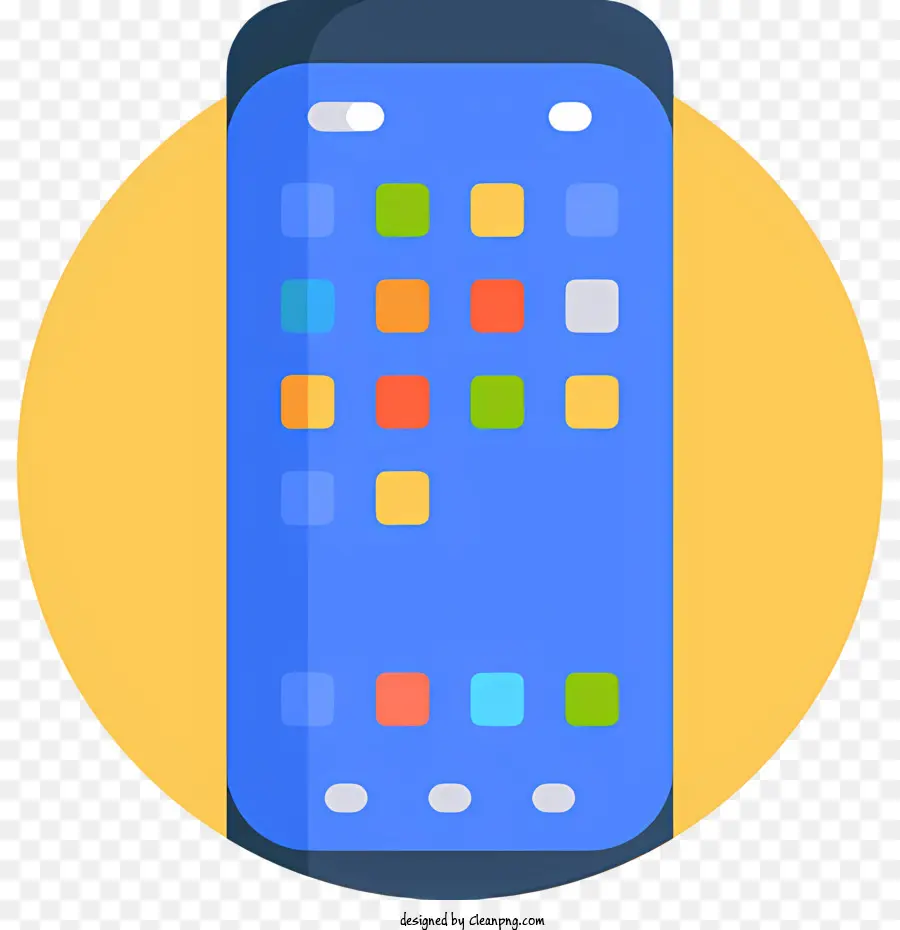 Icono De Iphone，Teléfono Inteligente Azul PNG