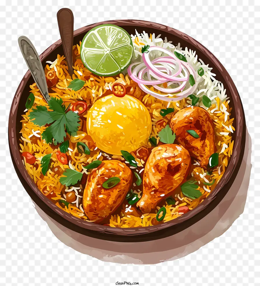 Pollo Biryani Dibujado A Mano，Keywords PNG