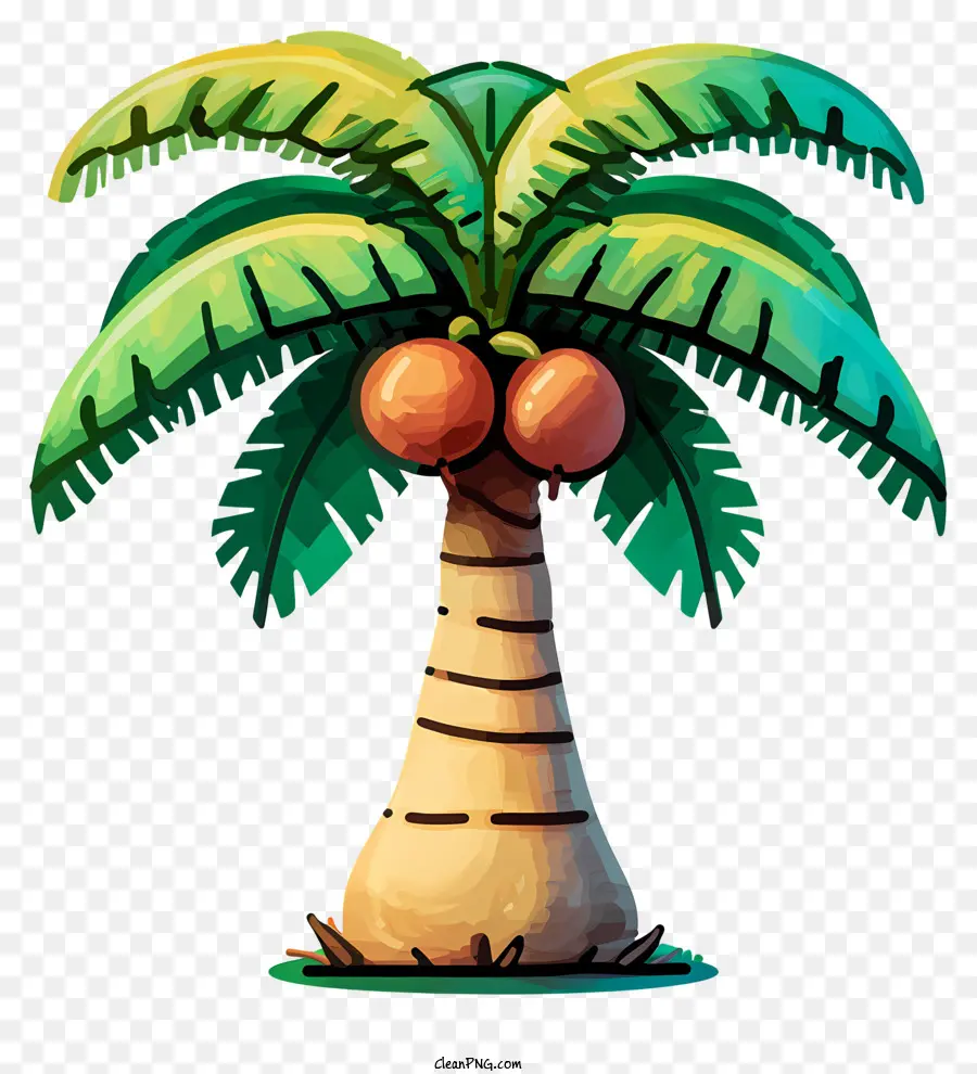 árbol De Coco Dibujado A Mano，Palmera PNG