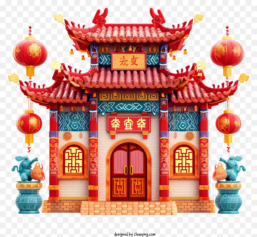 Edificio De Año Nuevo Chino，Casa Tradicional China PNG