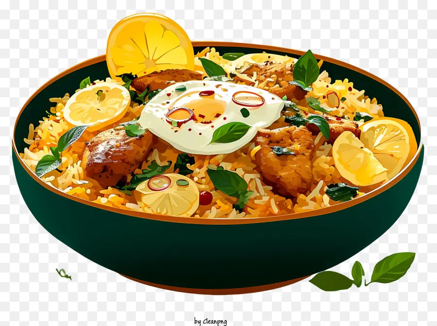 Biryani De Pollo Estilo Realista，Plato De Arroz PNG