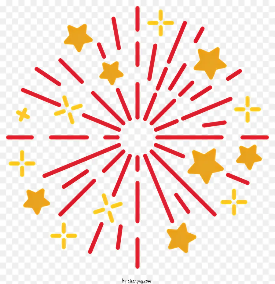 Icono De Fuegos Artificiales，Estrellas Amarillas PNG