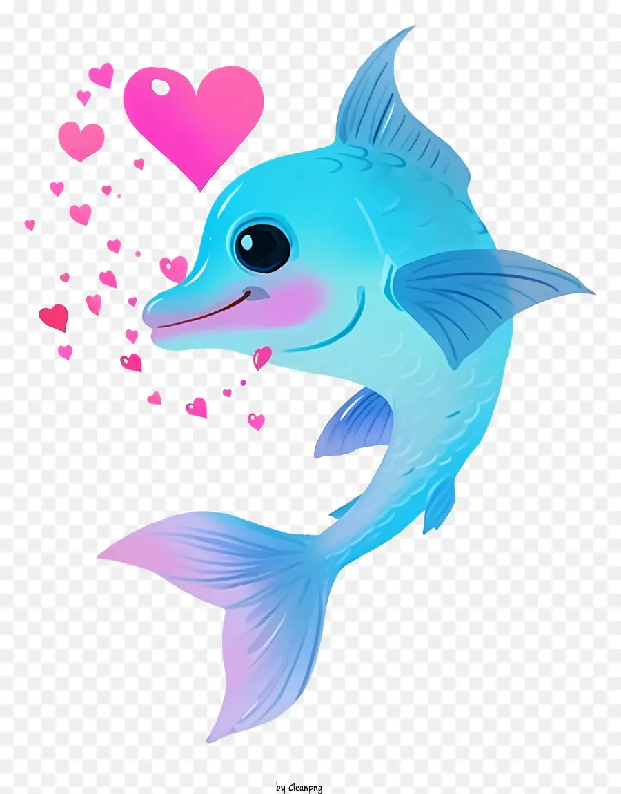 Pescado Del Día De San Valentín，Lindo Delfín PNG