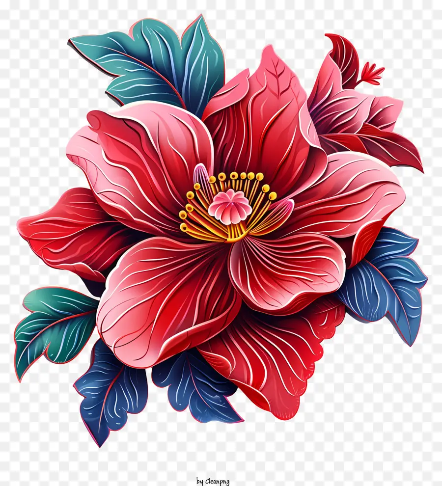 Arte De Flores Del Año Nuevo Chino，Hermosa Flor PNG