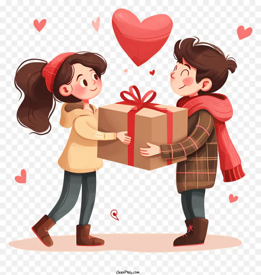 Entrega De Regalos De San Valentín，Regalo Romántico PNG