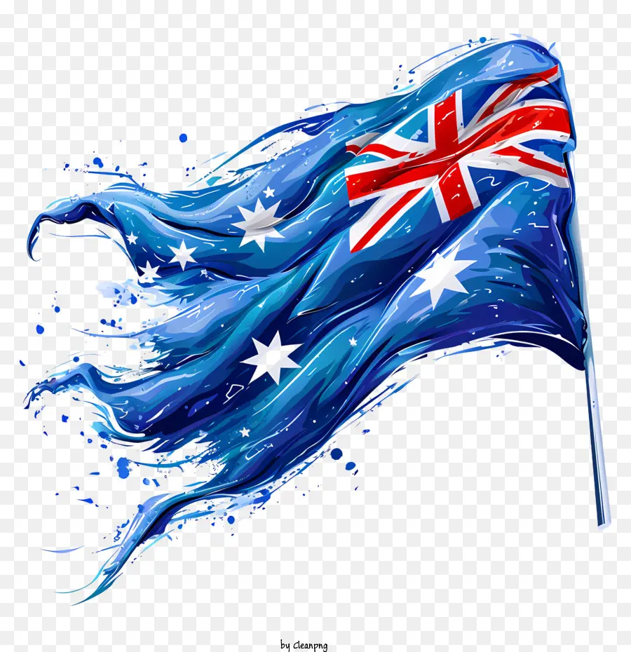 Día De Australia，Bandera Azul Y Blanca PNG