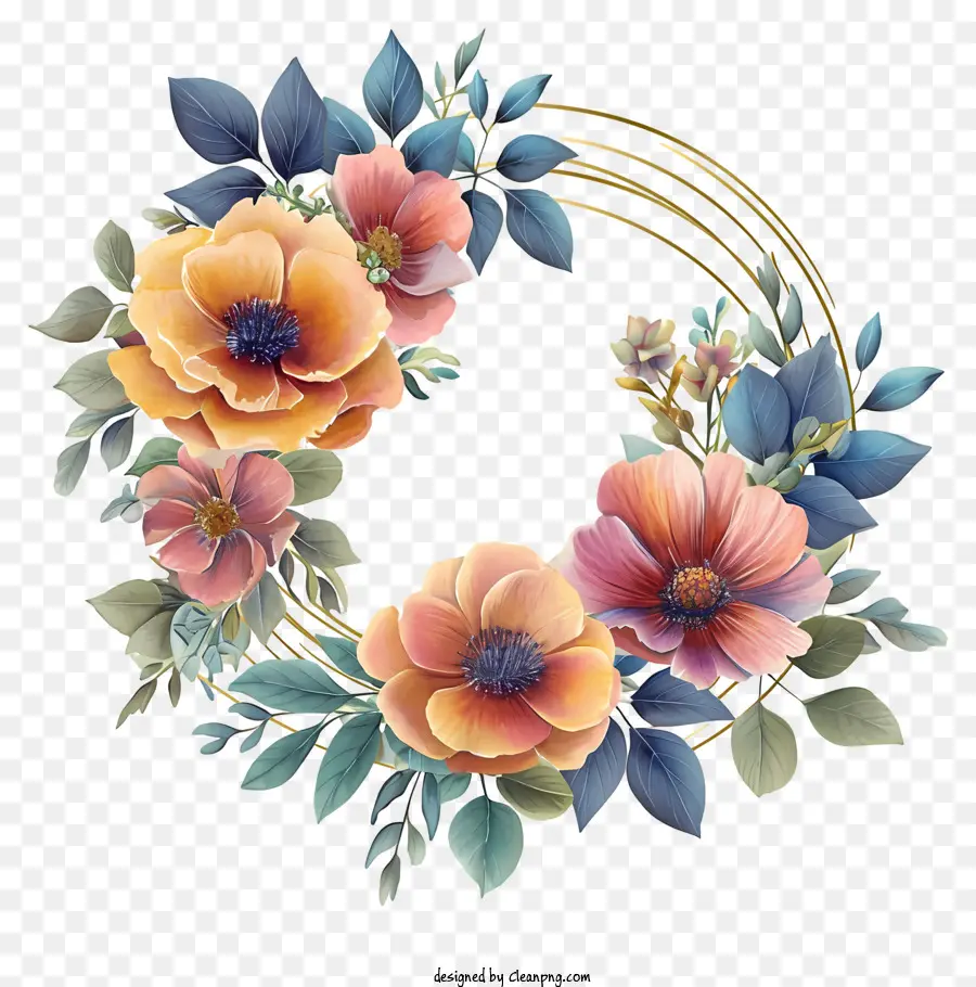 Marco Redondo Plano，Floral Corona PNG