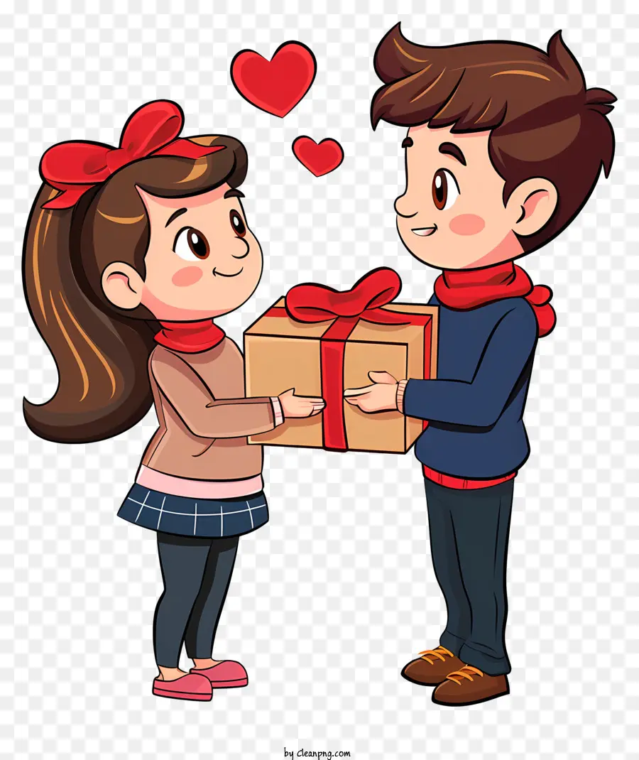 Entrega De Regalos De San Valentín，Chico Dando Regalo PNG