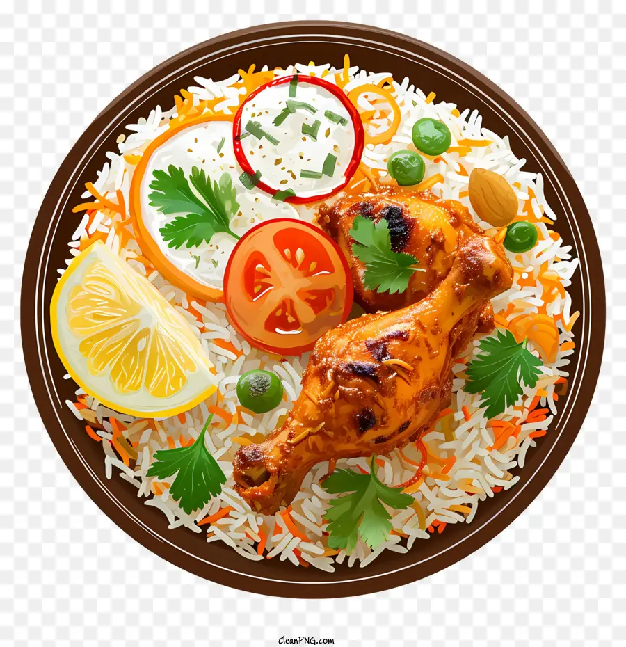 Biryani De Pollo Estilo Realista，Pollo Y Arroz Con Verduras PNG