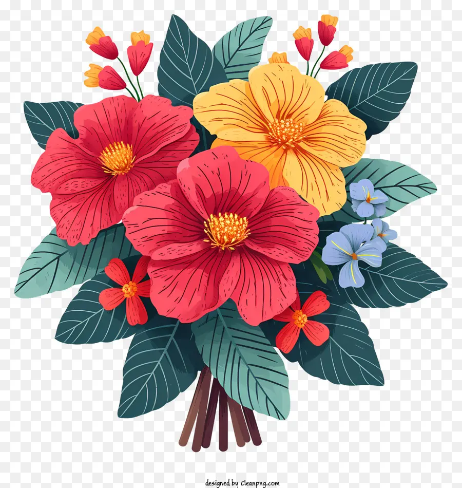 Arreglo De La Flor Plana，Bouquet Of Flowers PNG