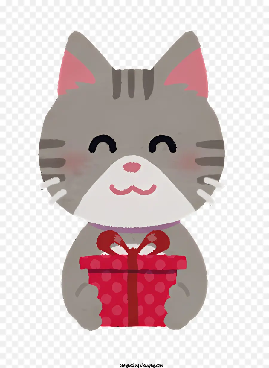 Elementos De Cumpleaños，Gato Con Regalo PNG