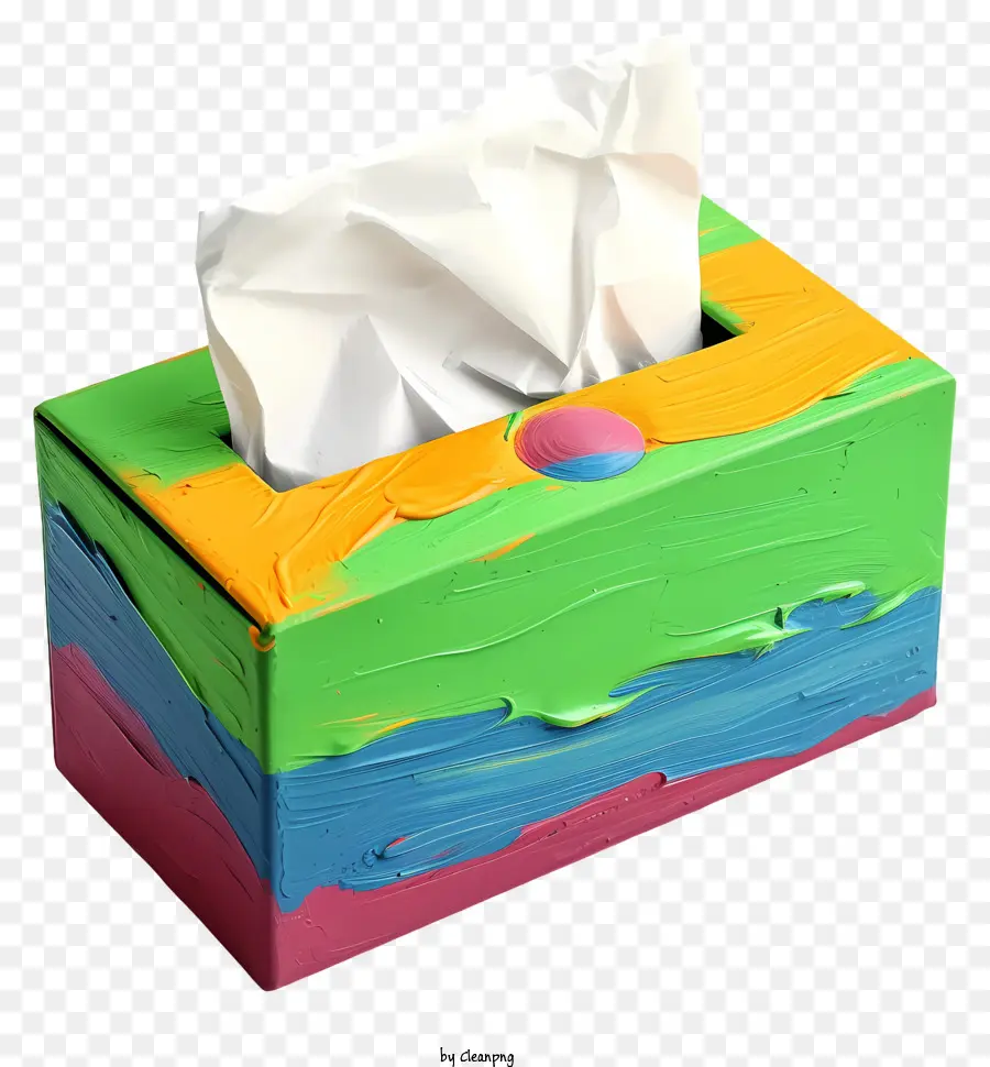 Caja De Tejido De Pinturas Multicolores，Caja De Seda De Plástico PNG