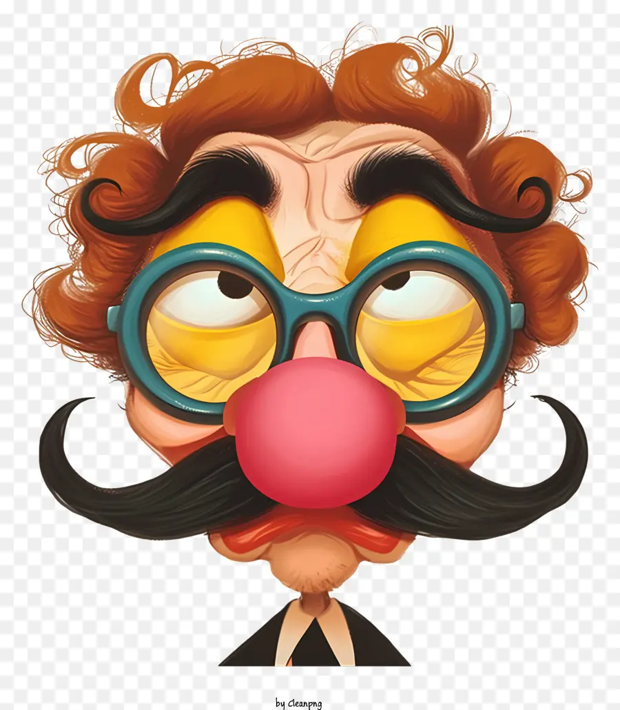 Gracios Glases De La Nariz Groucho Ilustran，Personaje De Dibujos Animados PNG