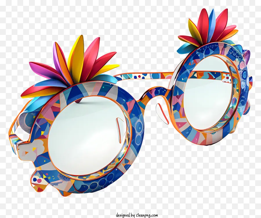 Carnaval，Gafas Con Estampado Floral PNG